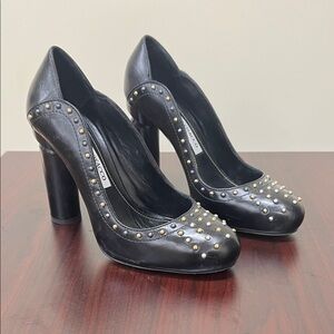 Chic Black Studded Heels